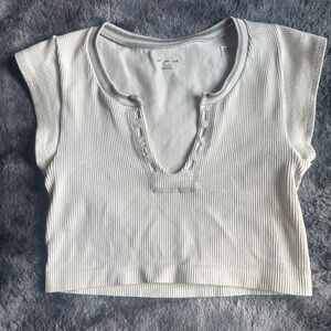 Urban Outfitters White Ribbed Crop Top
